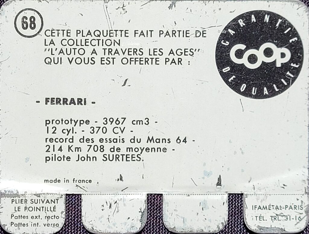 1964 COOP "L'Auto A Travers Les Ages" #68 Ferrari