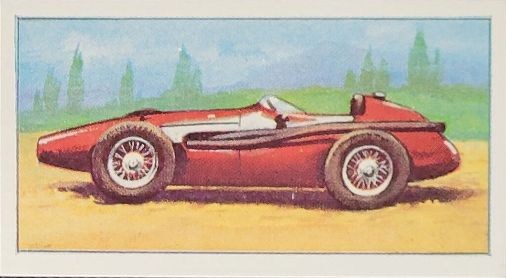 1965 Barratt (UK) "Cars of the World" 
Card #31 1958 Maserati "Piccolo"