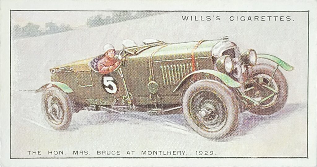1930 W.D. & H.O. Wills (UK) "Speed" - Card #26 Hon, Mrs. Victor Bruce at Montlhery, 1929