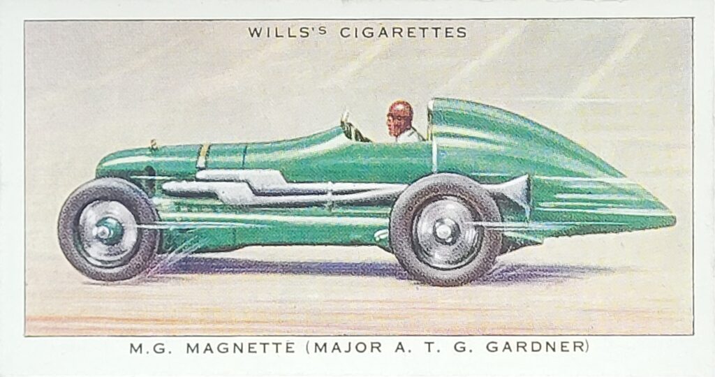 1938 W.D. & H.O. Wills "Speed" 
Card #20 M.G. Magnette 