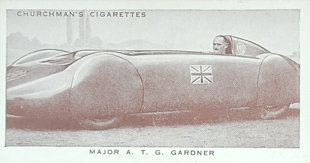 1939 W.A. & A.C. Churchman "Kings of Speed" Card #13 - Major A.T.G. Gardner Front