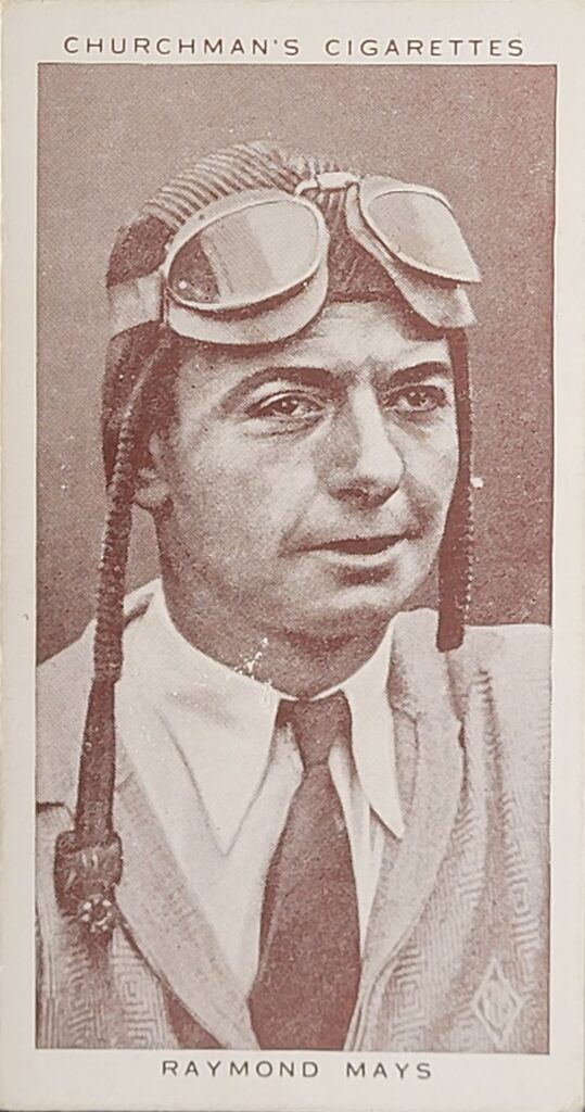 1939 W.A. & A.C. Churchman 
"Kings of Speed" 
Card #20 
Raymond Mays