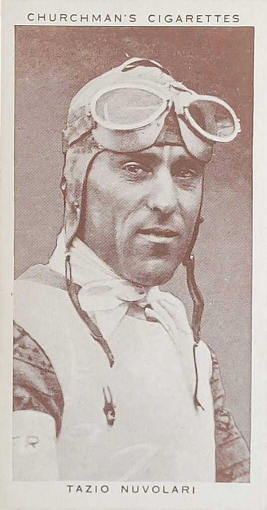 1939 W.A. & A.C. Churchman 
"Kings of Speed" 
Card #21 
Tazio Nuvolari