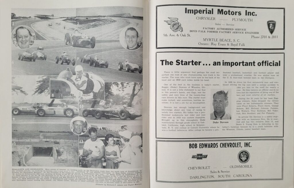 1956 USAC Darlington Pee Dee 200 Program - Event Starter Article