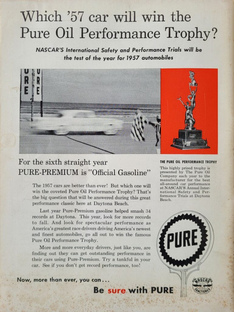 1957 NASCAR Daytona Beach & Road Course Program Back Cover