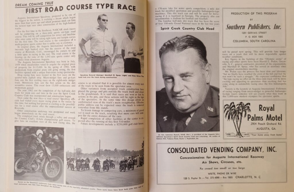 1963 NASCAR Augusta 510 Program - First Road Course Type Race