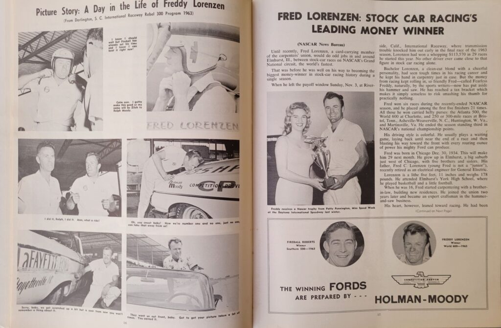 1963 NASCAR Augusta 510 Program - Fred Lorenzen