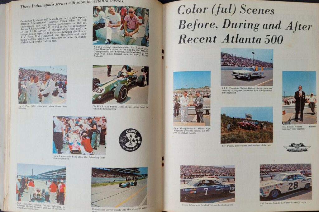 1965 NASCAR Atlanta Dixie 400 Program - Colorful Scenes