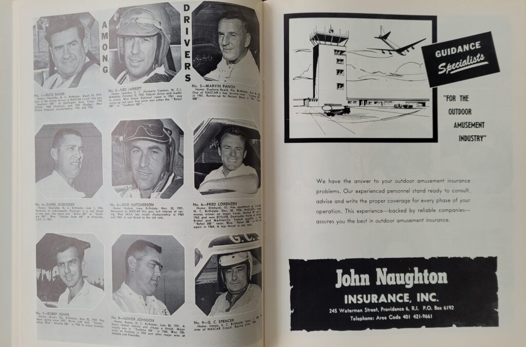1965 NASCAR Darlington Rebel 300 Program Drivers