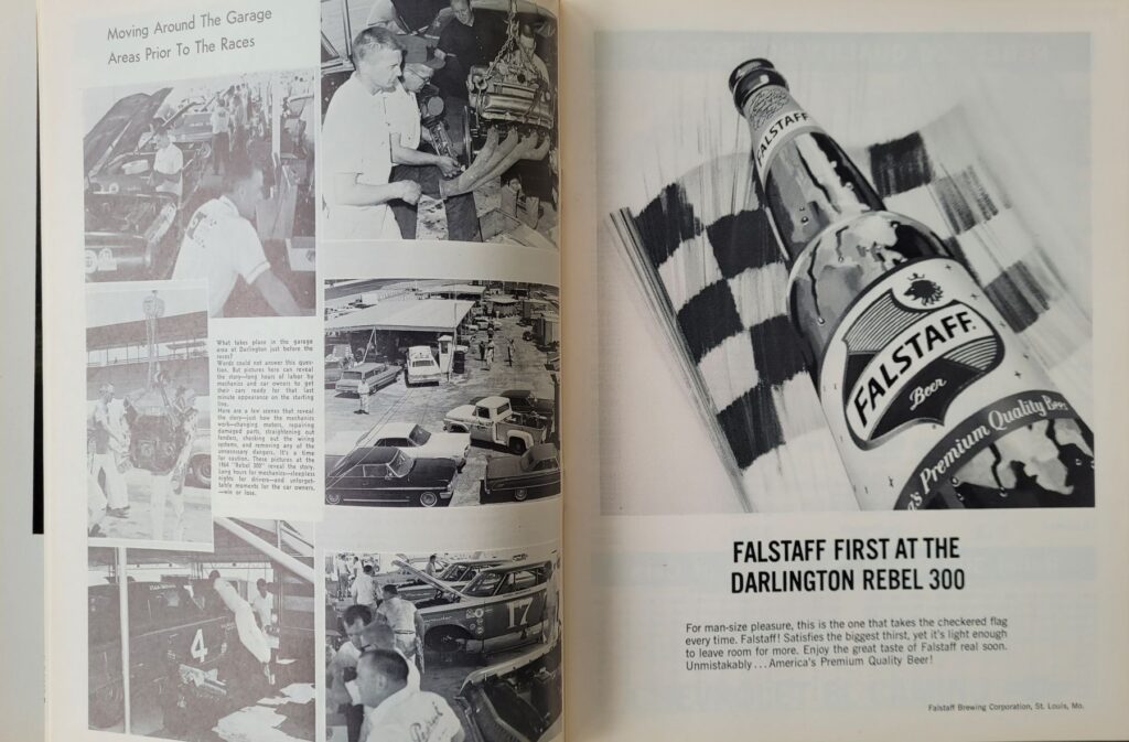 1965 NASCAR Darlington Rebel 300 Program Garage Area