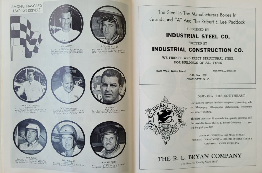 1965 NASCAR Darlington Southern 500 Program - Leading Drivers
