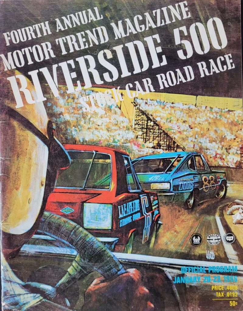 1966 NASCAR Riverside Motor Trend 500 Program Front Cover