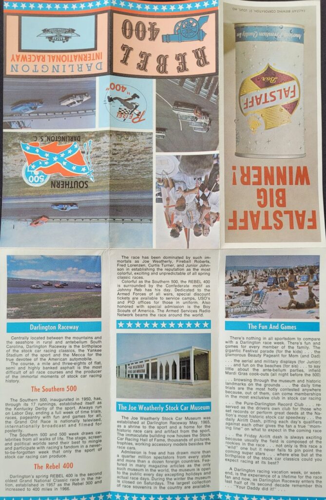 1967 NASCAR Darlington Southern 500 Brochure Exterior