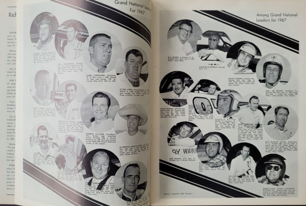 1968 NASCAR Martinsville Virginia 500 Program - Driver Leaders