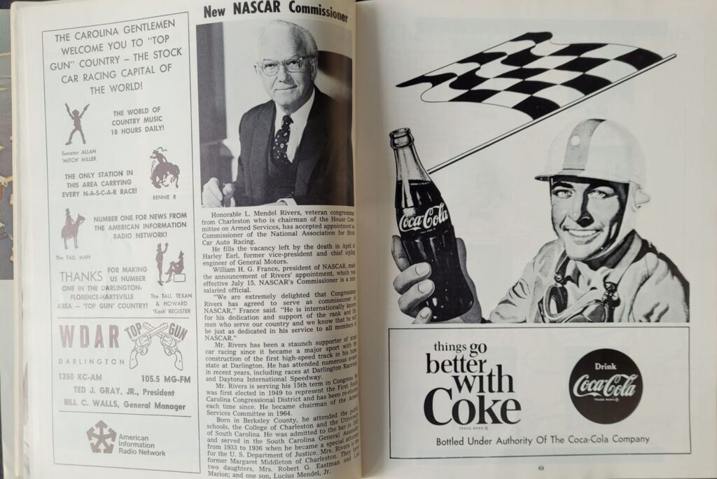 1969 NASCAR Darlington Southern 500 Program Pages 48-49