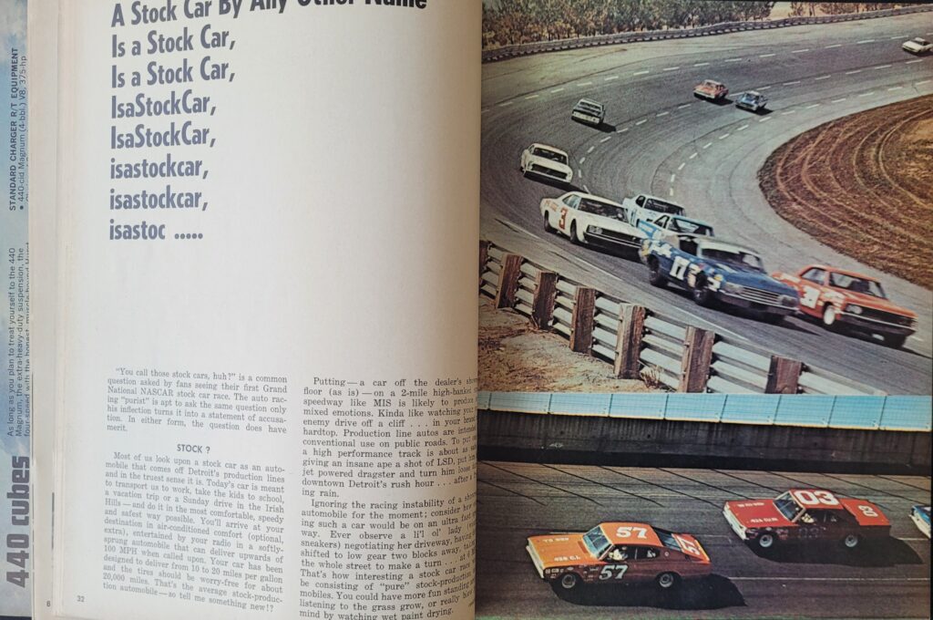 1969 NASCAR Michigan Motor State 500 Program Pages 32-33