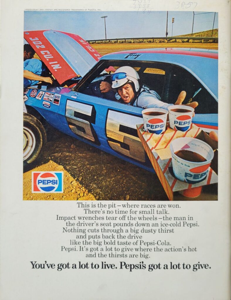 1971 NASCAR North Wilkesboro Gwyn Staley 400 Program Back Cover
