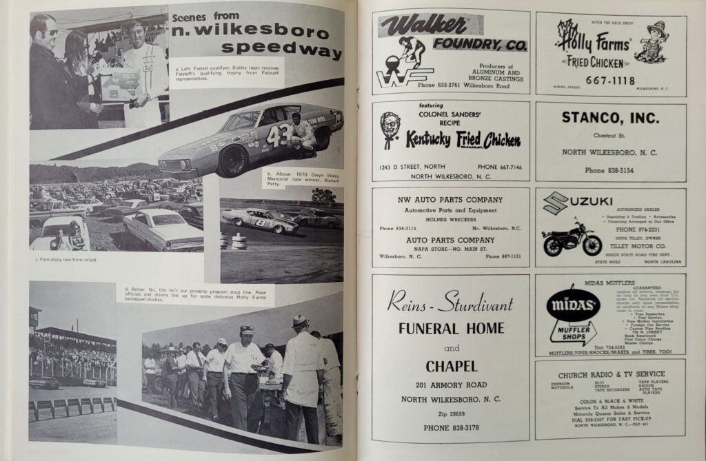 1971 NASCAR North Wilkesboro Gwyn Staley 400 Program - Speedway Photos