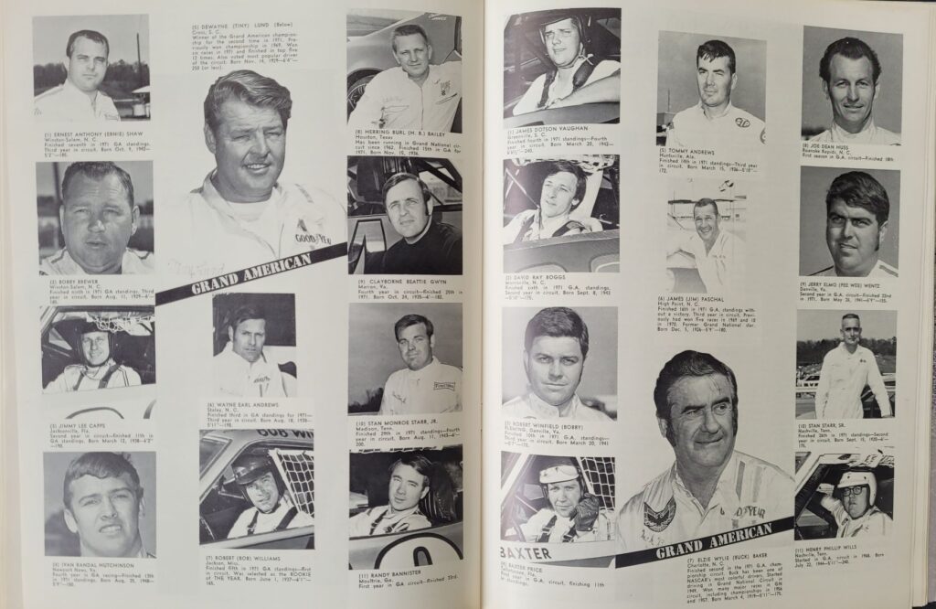 1972 NASCAR North Wilkesboro Gwyn Staley 400 Program - Grand American Drivers