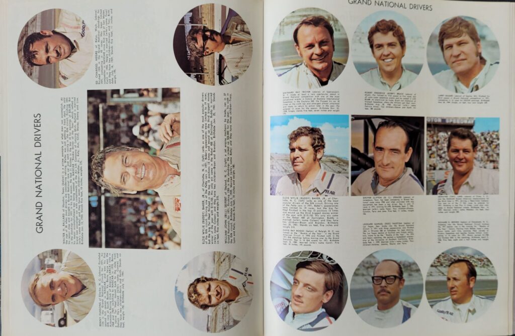1972 NASCAR North Wilkesboro Gwyn Staley 400 Program - Grand National Drivers