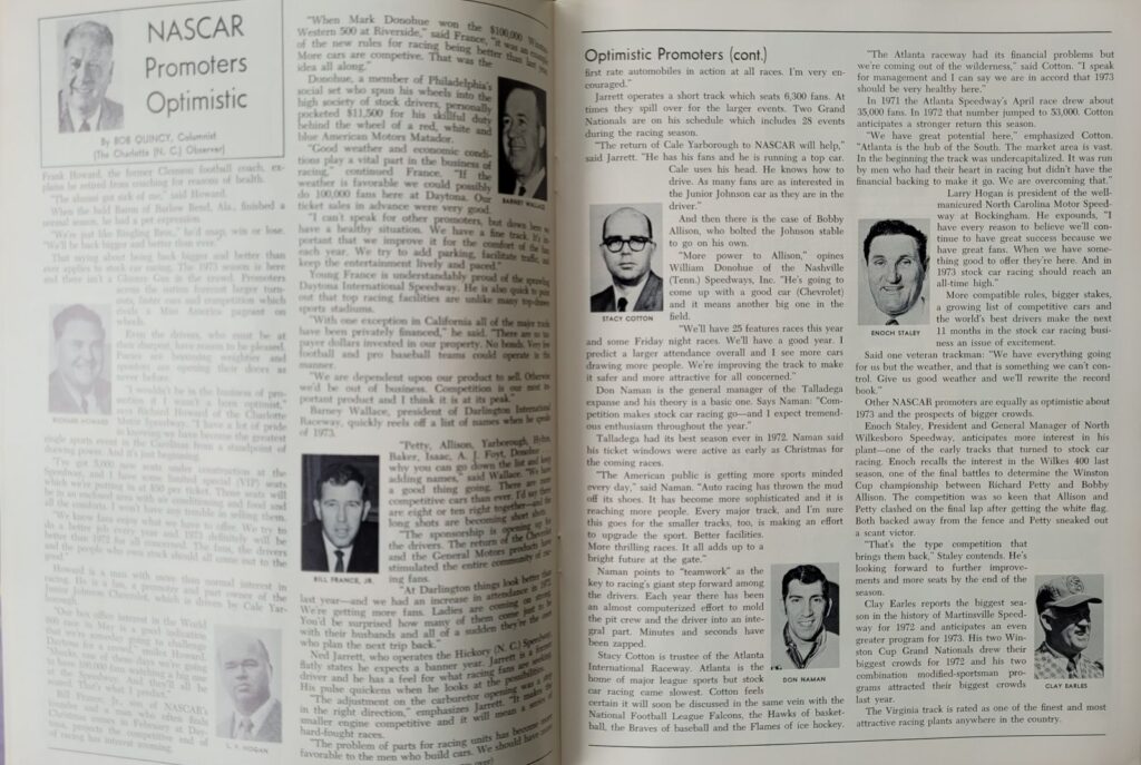 1973 NASCAR North Wilkesboro Gwyn Staley 400 Program - Optimistic Promoters