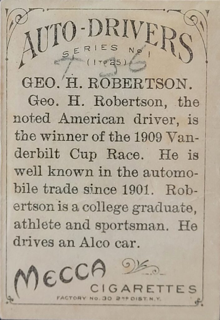 1911 American Tobacco Auto Drivers (T36) Harry Grant