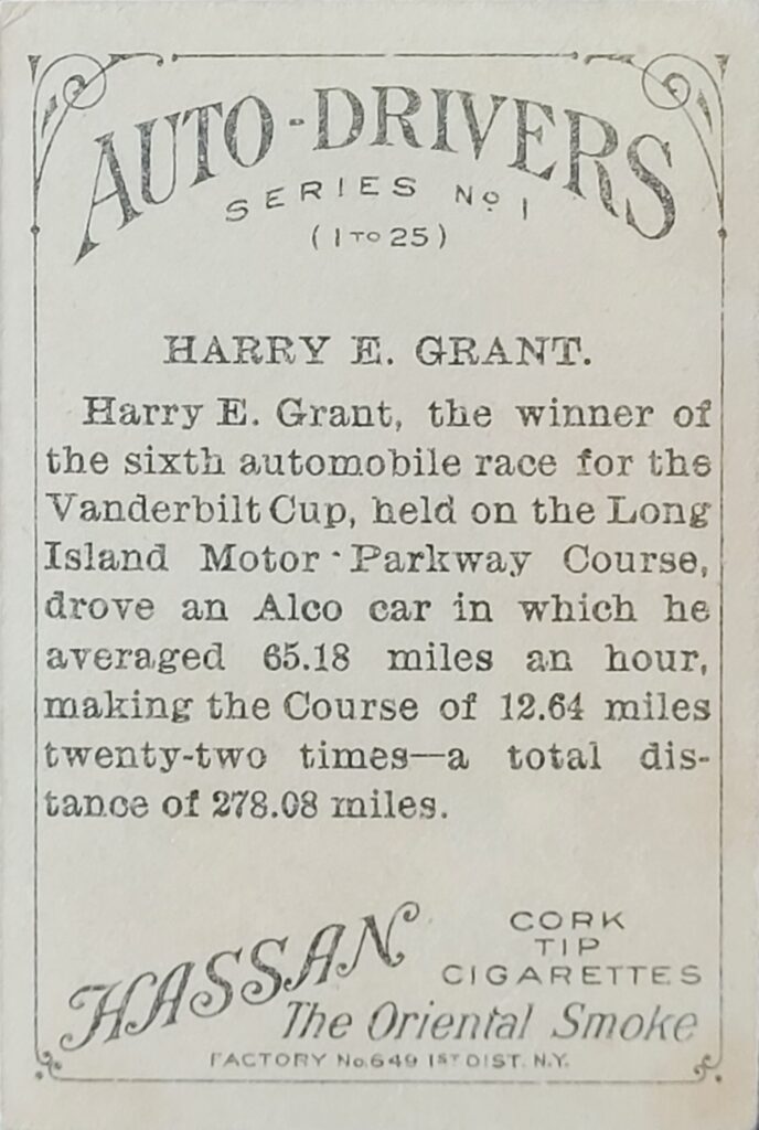 1911 American Tobacco Auto Drivers (T36) Harry Grant
