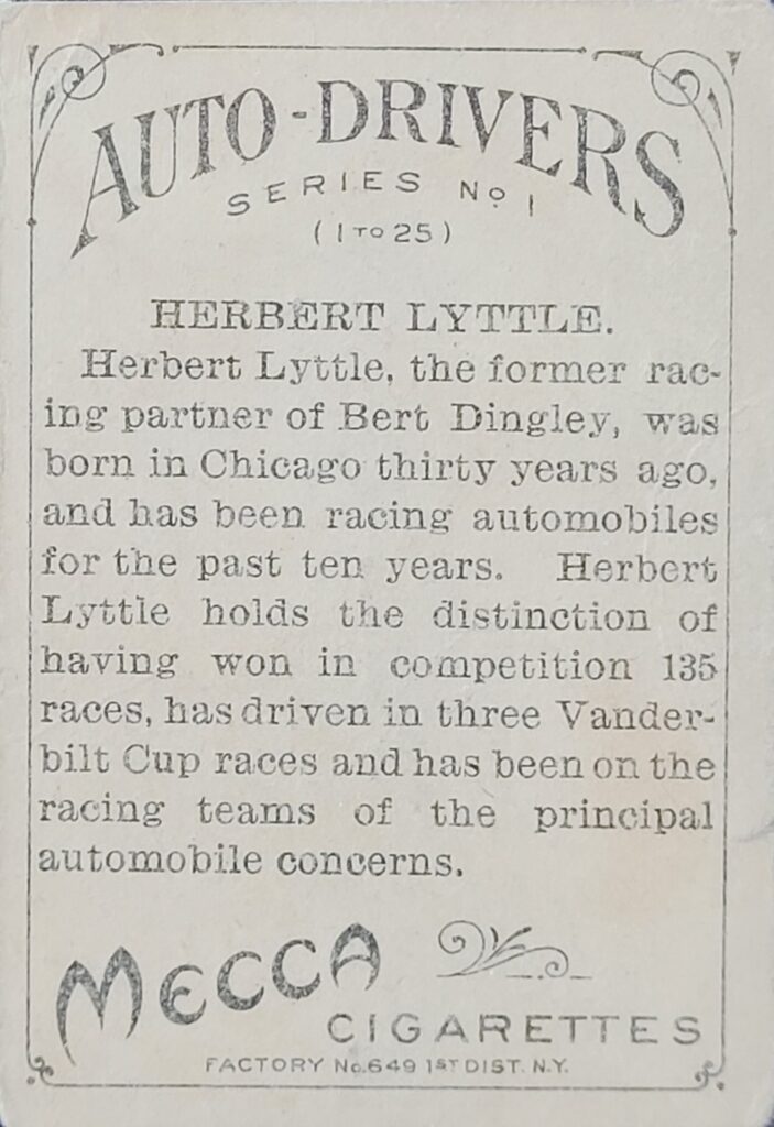 1911 American Tobacco Auto Drivers (T36) Herbert Lyttle