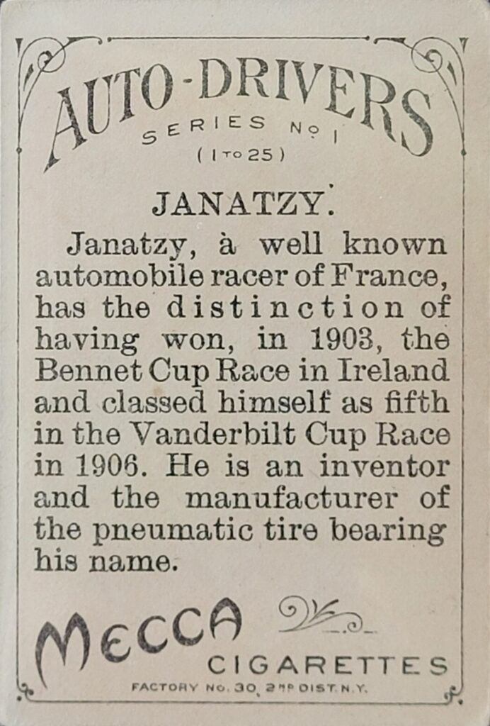 1911 American Tobacco Auto Drivers (T36) Janatzy