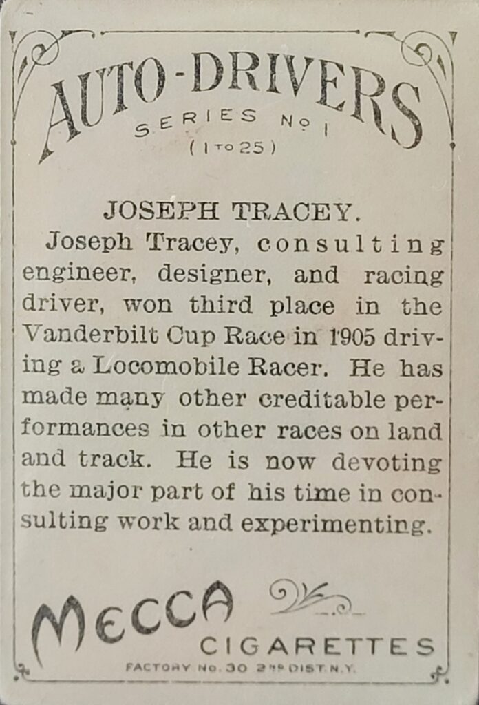 1911 American Tobacco Auto Drivers (T36) Joseph Tracey