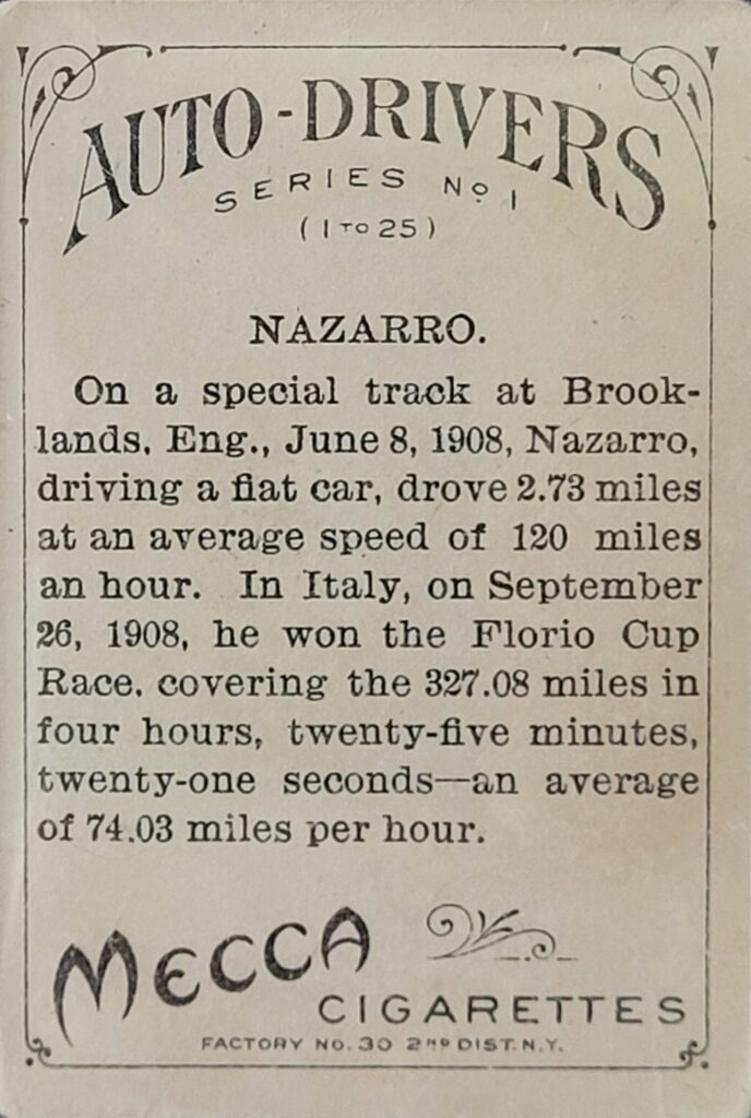 1911 American Tobacco Auto Drivers (T36) Nazarro 