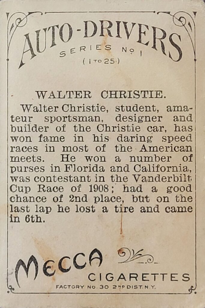1911 American Tobacco Auto Drivers (T36) Walter Christie 