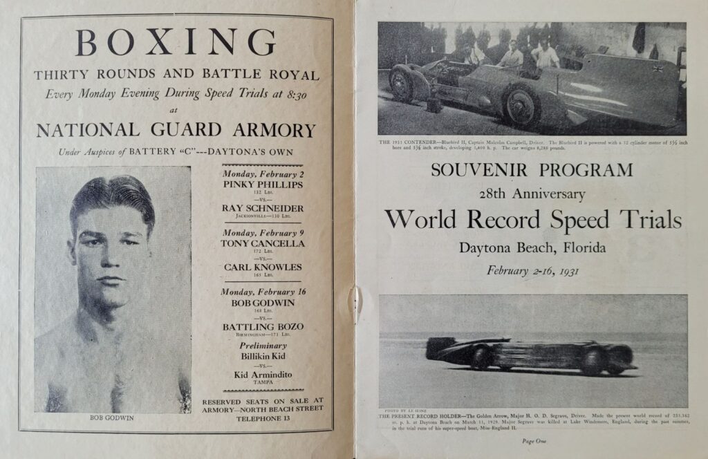 1931 AAA Daytona Beach World Record Speed Trials Program - Page 1