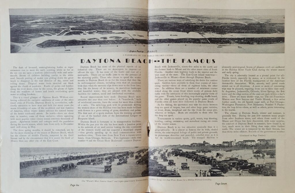 1931 AAA Daytona Beach World Record Speed Trials Program - Pages 6-7