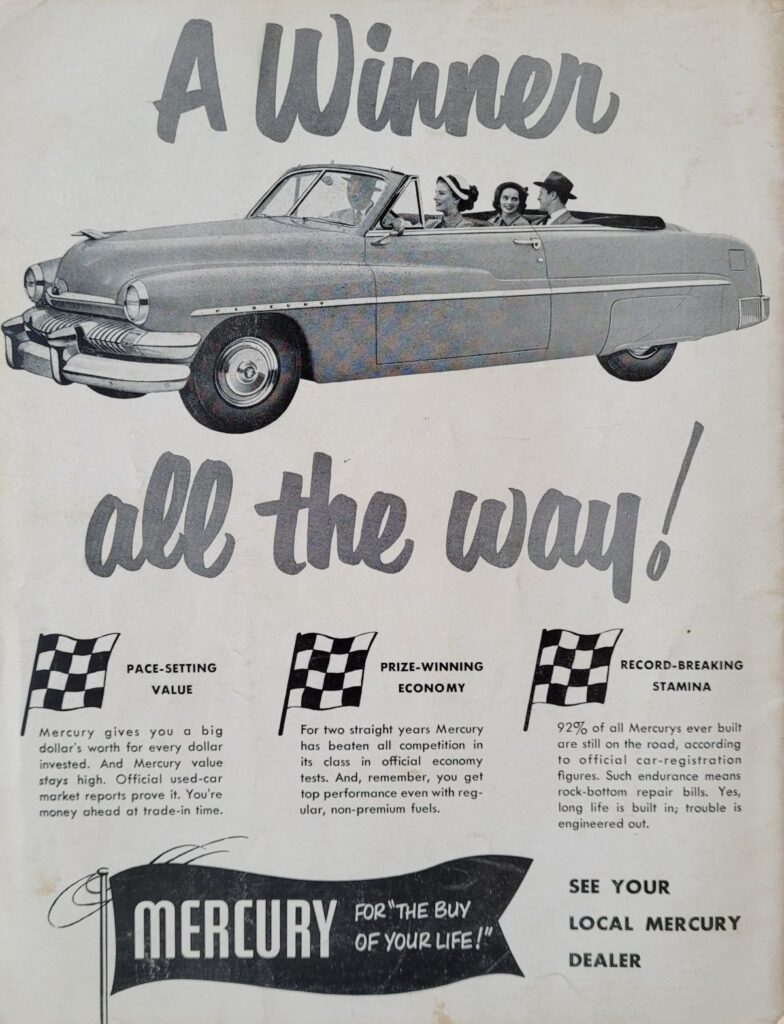 1951 NASCAR Langhorne Speedway Program Back Cover