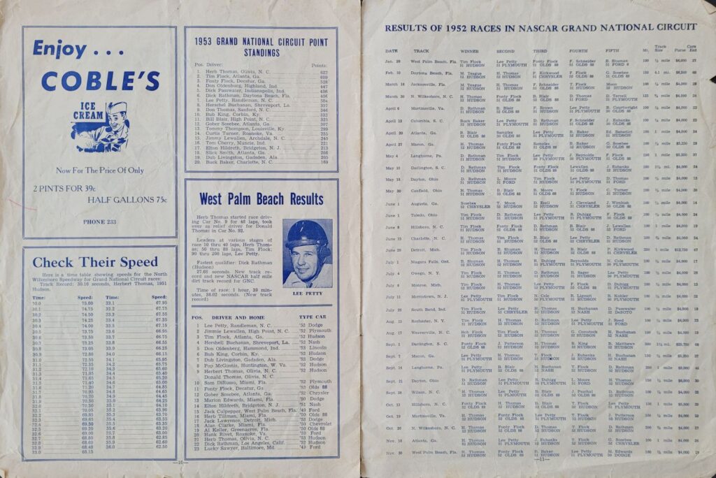 1953 NASCAR North Wilkesboro Spring Program - Pages 10-11