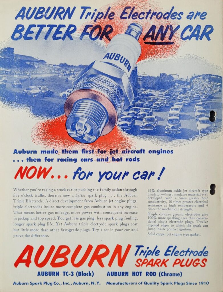 1954 NASCAR Central City Speedway Summer Program Back Cover