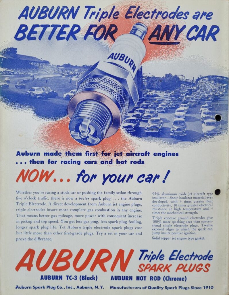1954 NASCAR North Wilkesboro Spring Program Back Cover