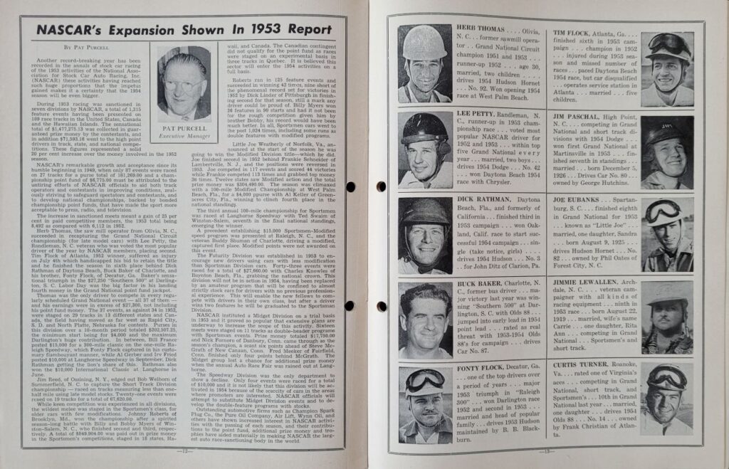 1954 NASCAR North Wilkesboro Spring Program - Pages 12-13