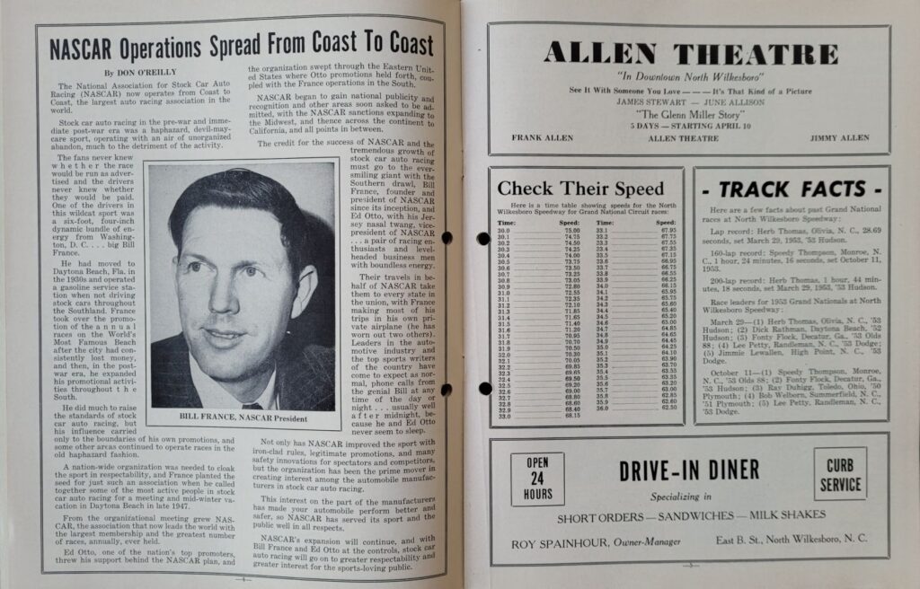 1954 NASCAR North Wilkesboro Spring Program - Pages 4-5