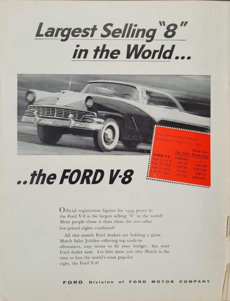 1956 NASCAR Wilson Speedway Grand National Program Back Cover