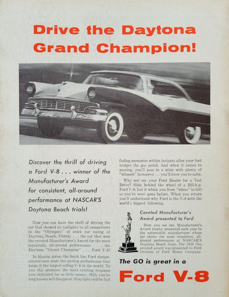 1956 North Wilkesboro Spring Program Back Cover