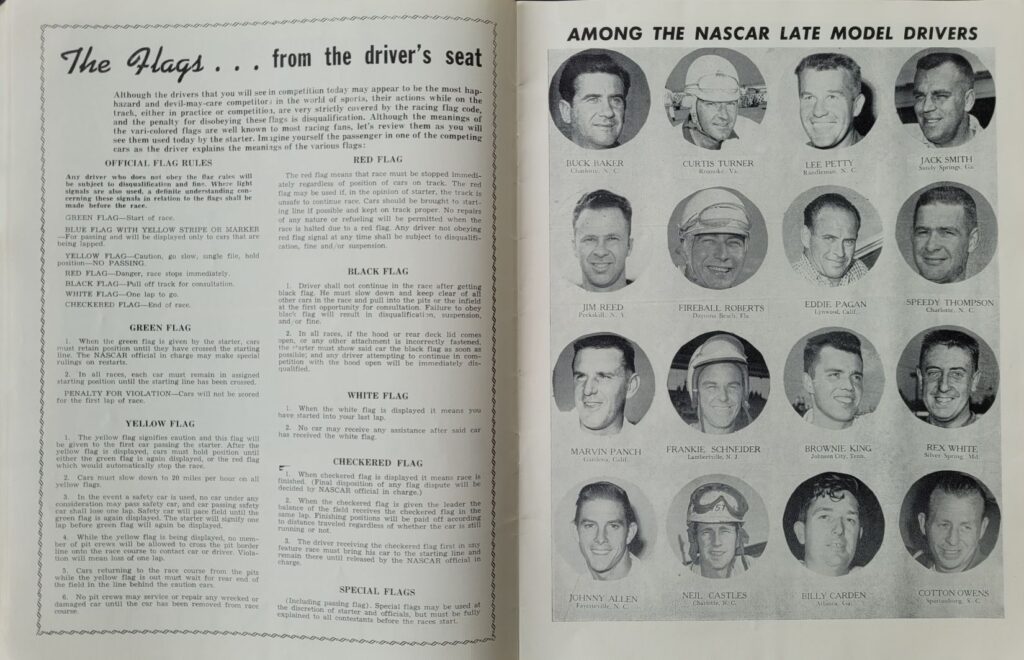 1958 NASCAR Bowman Gray Stadium Spring Program - NASCAR Drivers