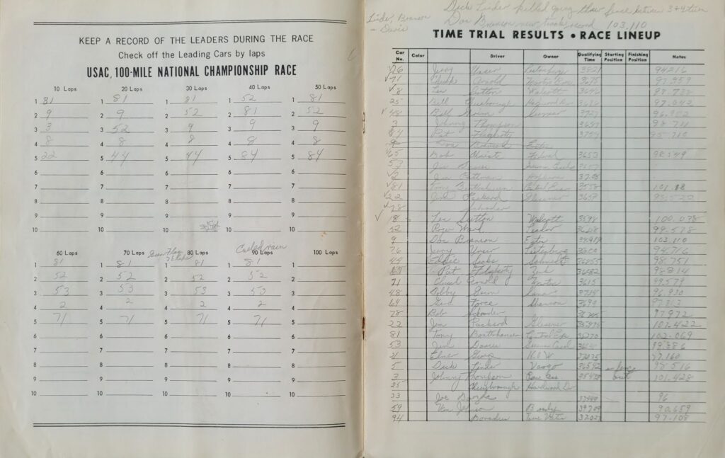1959 USAC Trenton Speedway April Program - Scored Qualifying and Race