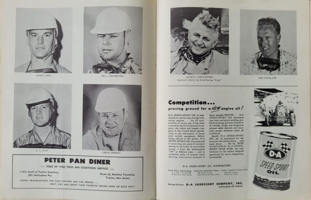 1960 USAC Trenton Speedway April Program - Drivers