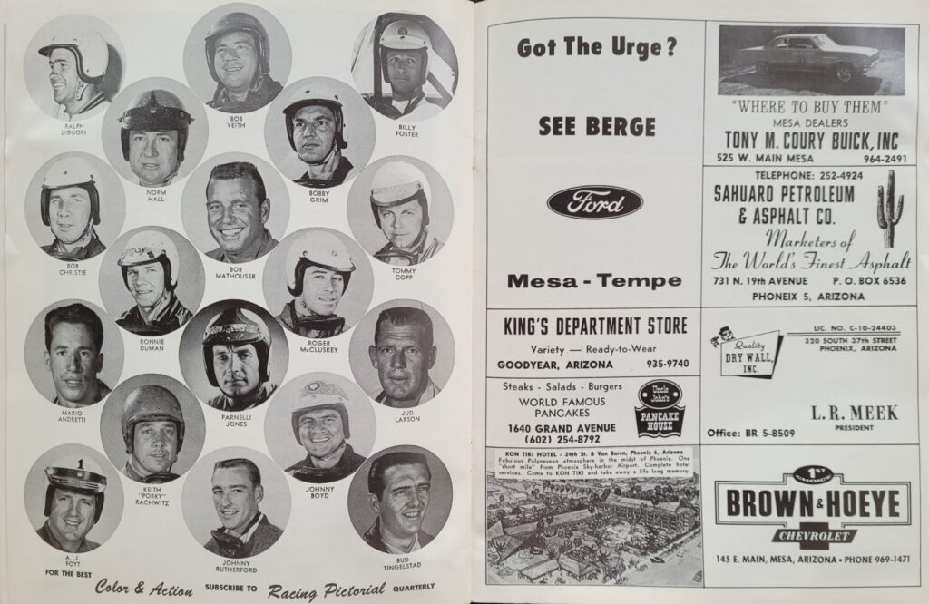 1965 USAC Phoenix Bobby Ball 200 Program - Drivers
