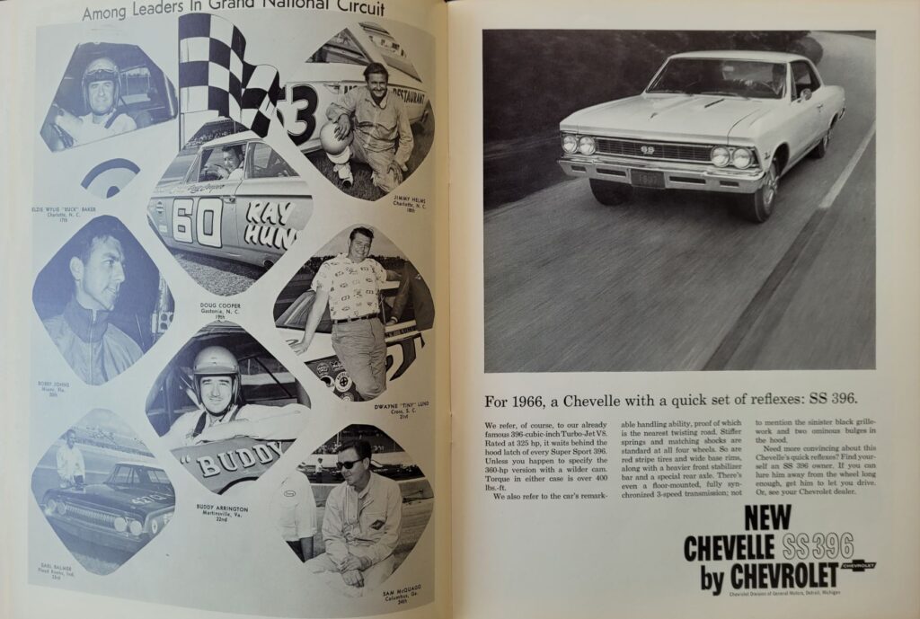 1966 NASCAR North Wilkesboro Gwyn Staley Memorial Program - Grand National Leaders