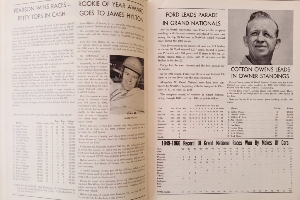 1967 NASCAR North Wilkesboro Gwyn Staley Memorial Program - James Hylton