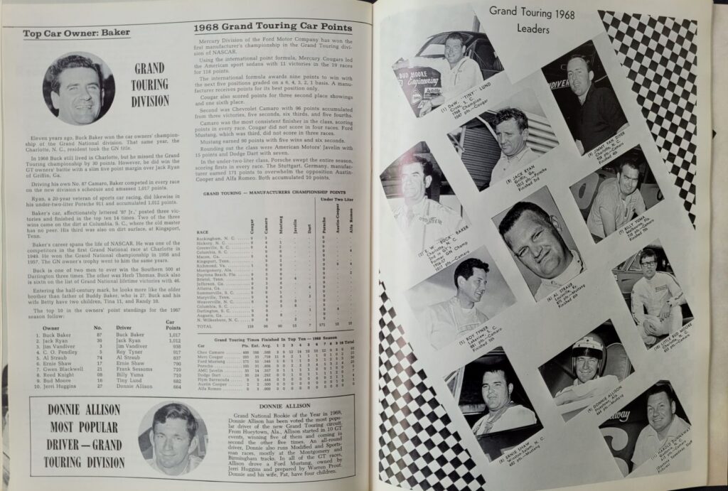 1969 NASCAR Dover Mason-Dixon 300 Program - Grand Touring Division