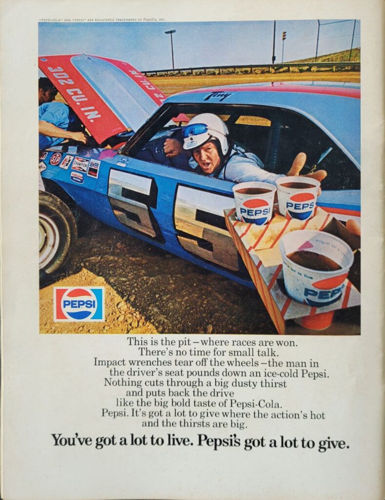 1971 NASCAR Dover Mason-Dixon 500 Program Back Cover